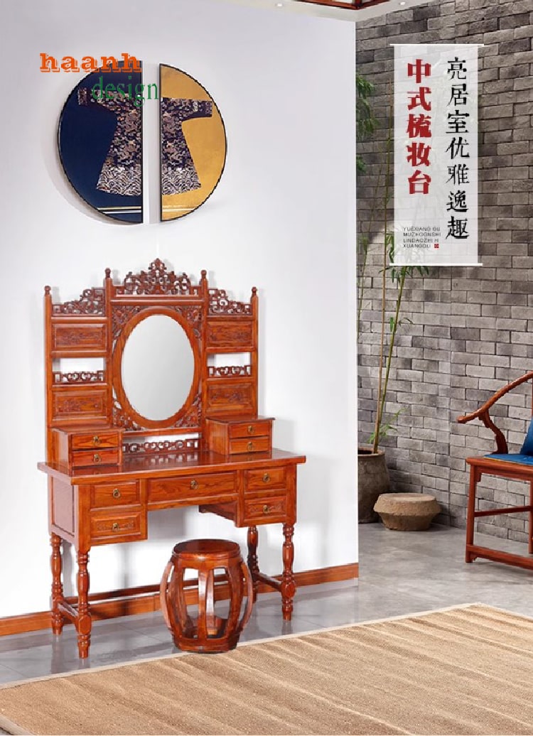 bàn trang điểm gỗ tự nhiên