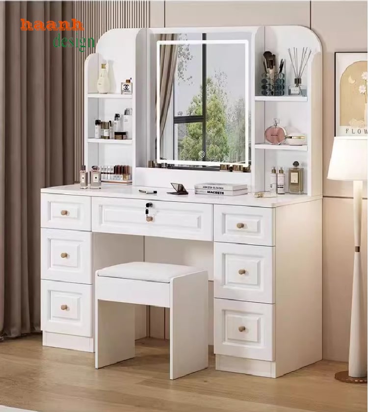 Bàn trang điểm gỗ MDF dễ vệ sinh và bảo dưỡng