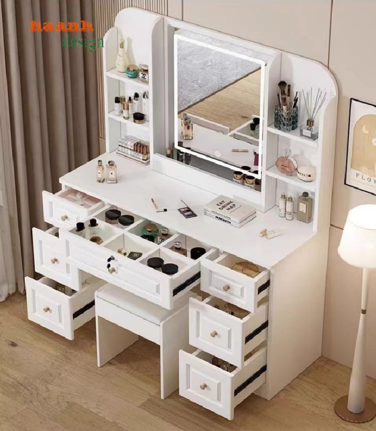 Mẫu bàn trang điểm gỗ công nghiệp hiện đại nhỏ gọn