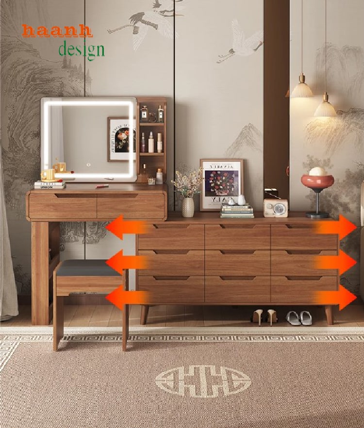 bàn trang điểm hiện đại có gương đèn LED