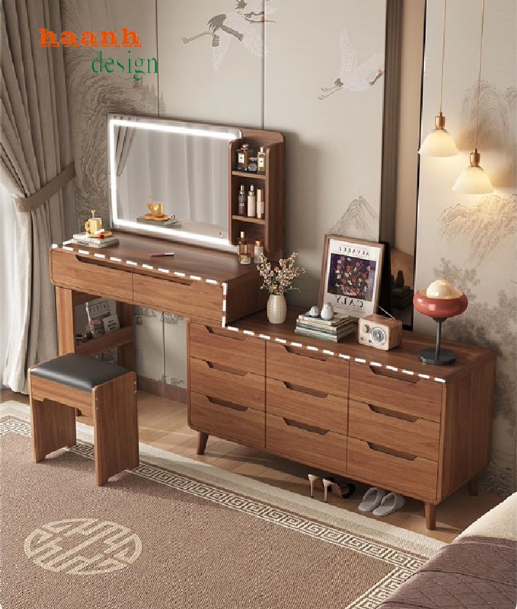 bàn trang điểm hiện đại chống ẩm MDF veneer