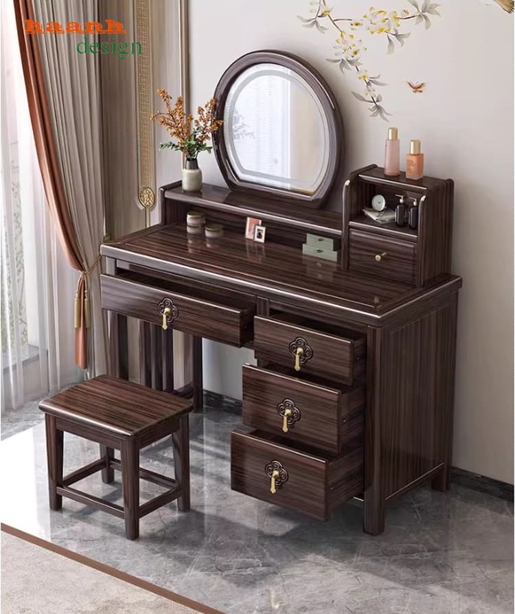 mẫu bàn phấn gỗ tự nhiên đẹp phòng ngủ