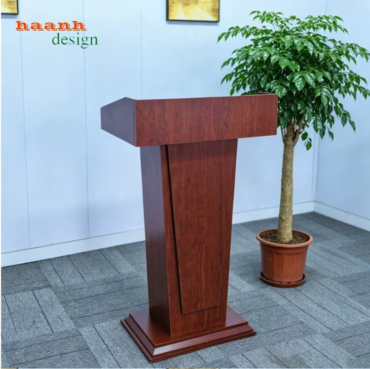 BPB 010 - kiểu dáng thân thuôn Bục phát biểu BPB 010 màu đỏ nâu nhìn từ phía trước