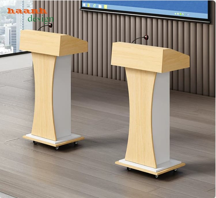 Bục phát biểu có bánh xe trong không gian trình chiếu Bục phát biểu có bánh xe trong không gian trình chiếu