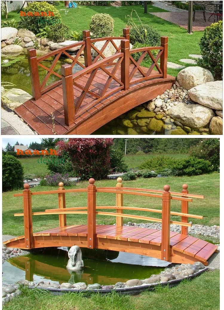 Cầu gỗ tự nhiên ngoài trời