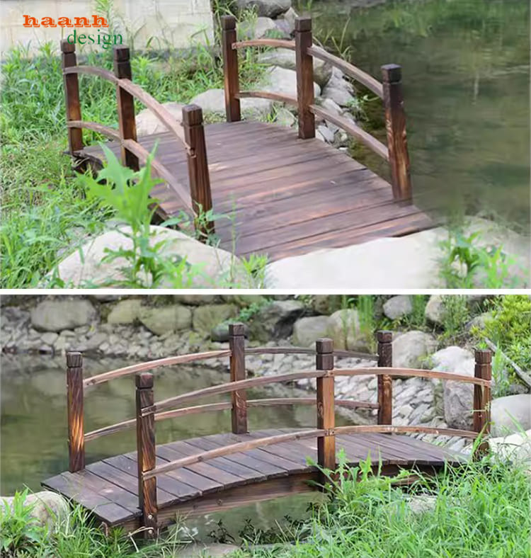 cầu ngoài trời gỗ teak cao cấp