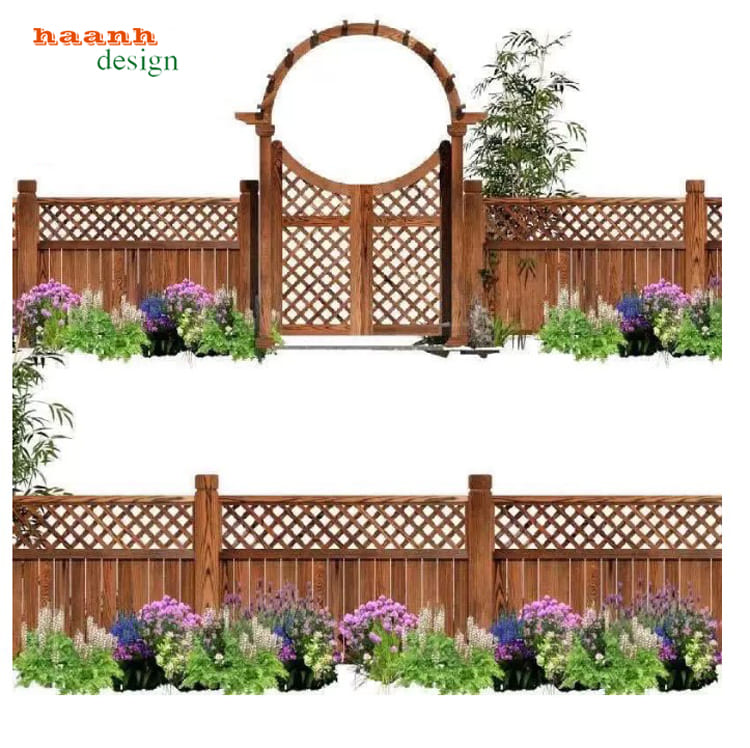 cổng gỗ ngoài trời bằng gỗ teak nhập khẩu