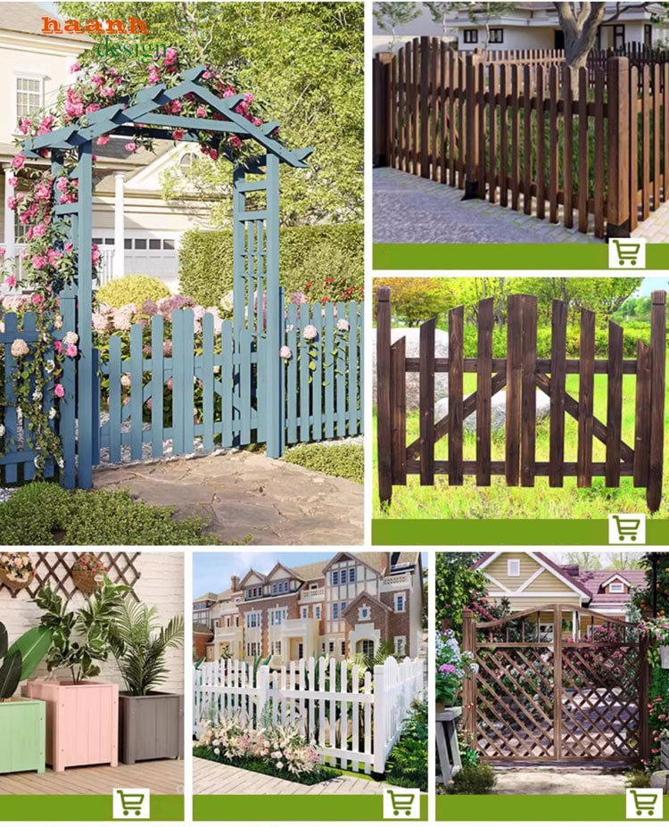 Cổng gỗ tự nhiên sân vườn ngoài trời