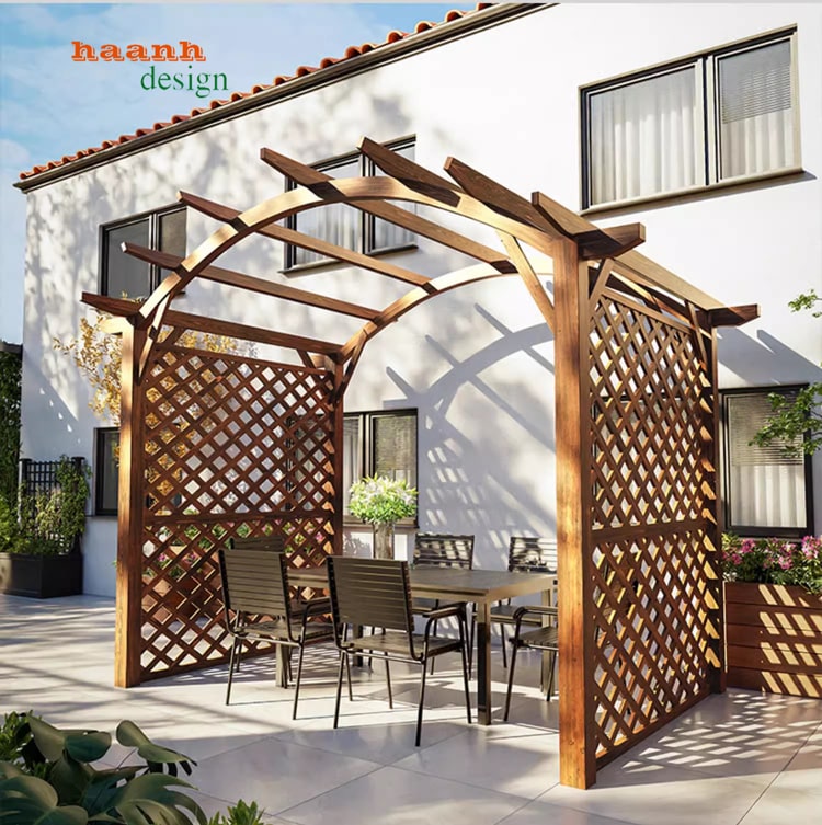 Dàn gỗ trang trí ngoài trời - Sự lựa chọn không gian sân vườn -DGT 002