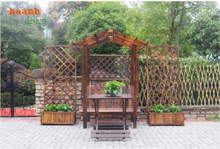 dàn trang trí gỗ sân vườn