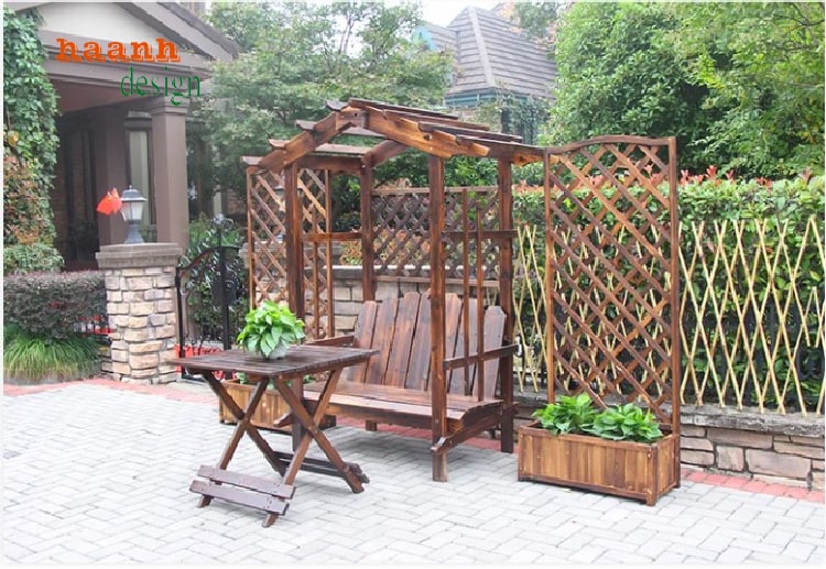 dàn trang trí gỗ sân vườn