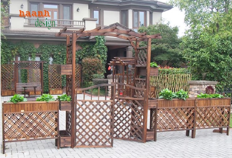 Sáng tạo dàn trang trí gỗ sân vườn tuyệt đẹp-DGT 005