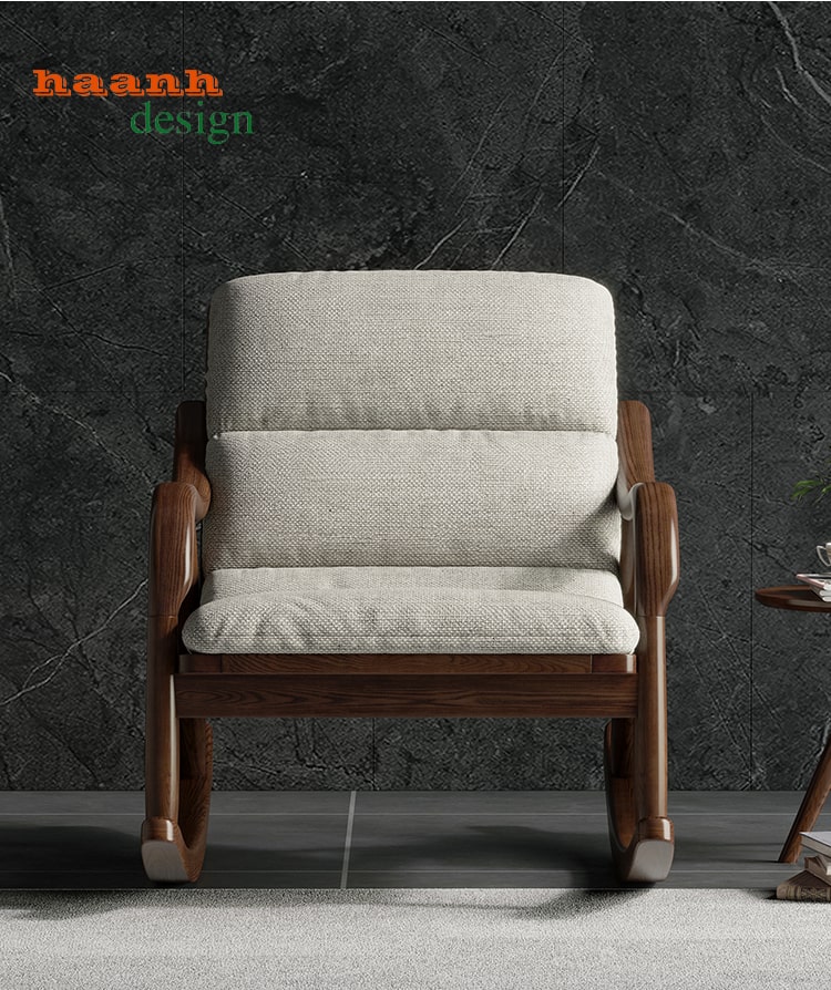 Ghế bập bênh thư giãn gỗ óc chó