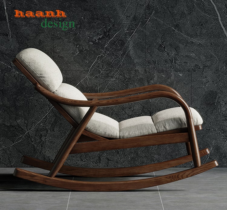 Ghế bập bênh thư giãn gỗ óc chó