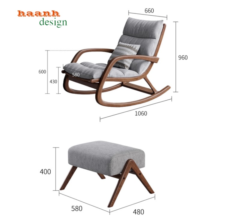 Ghế thư giãn gỗ sồi