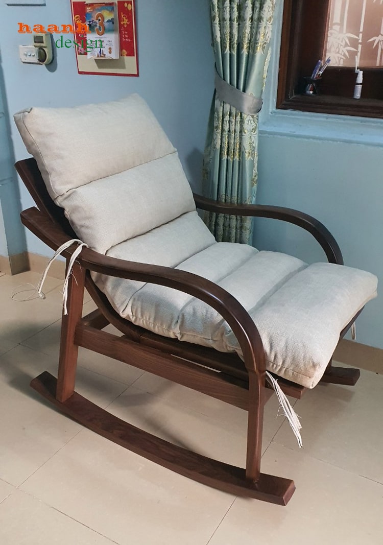 ghế thư giãn đọc sách bằng gỗ sồi tự nhiên