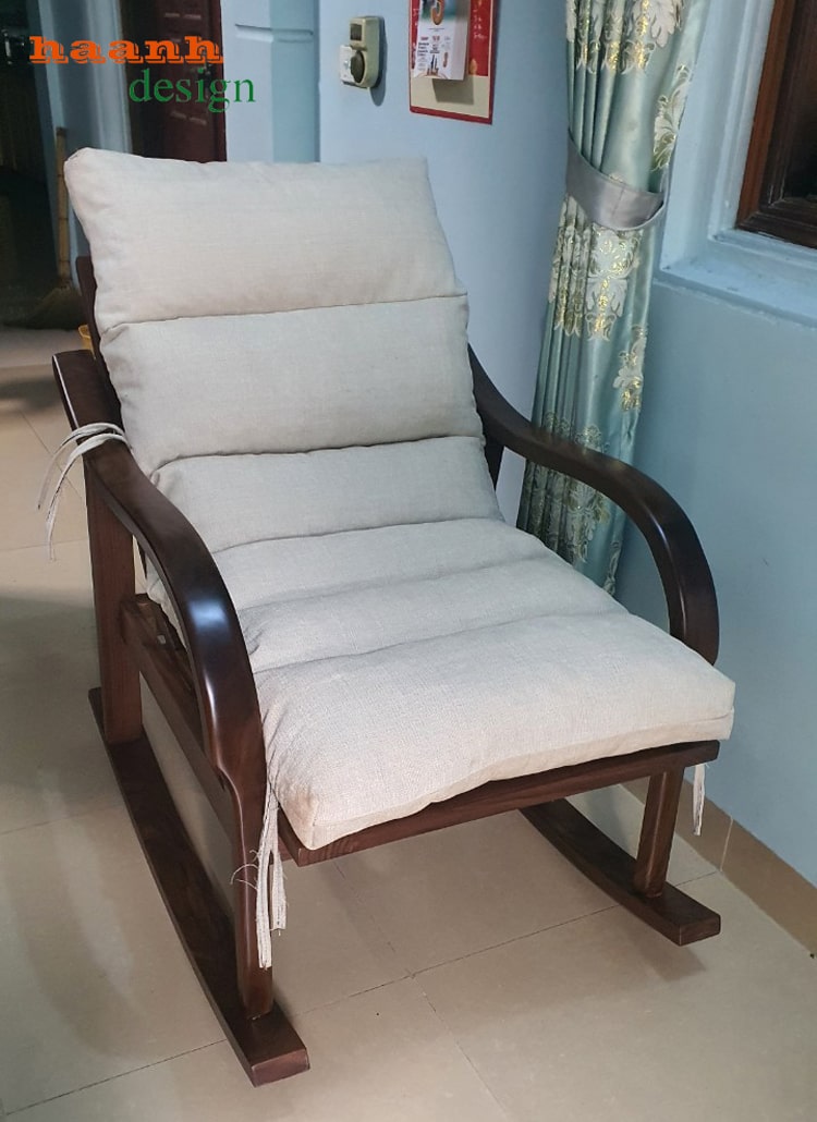 ghế đọc sách thư giãn gỗ sồi phong cách Hàn Quốc