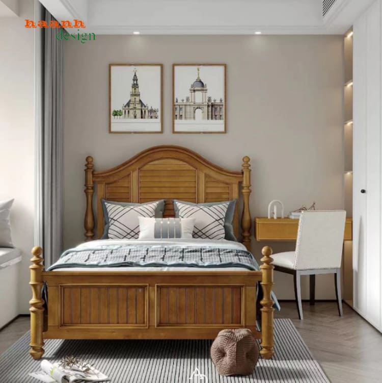 giường cho trẻ em 10 tuổi gỗ sồi tự nhiên nhập khẩu