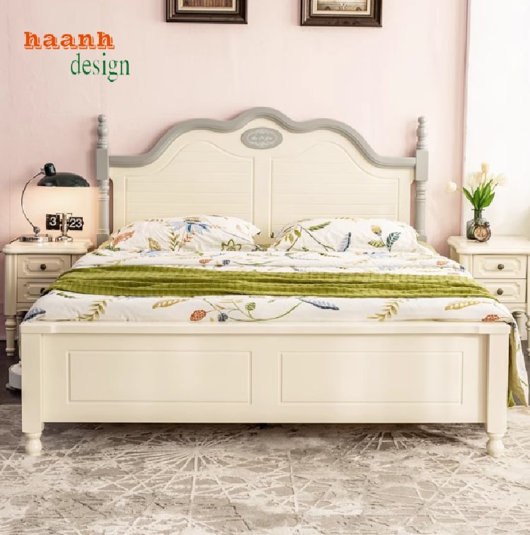 Giường ngủ trẻ em gỗ sồi cao cấp hiện đại