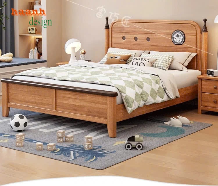 Giường trẻ em gỗ sồi