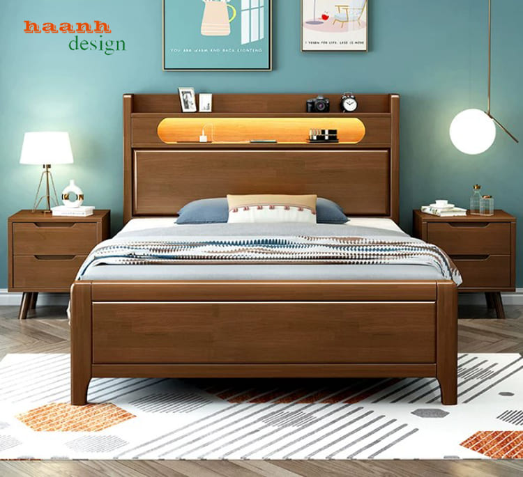 GND 017 tông nâu Giường trẻ em GND 017 tông nâu nhìn trực diện