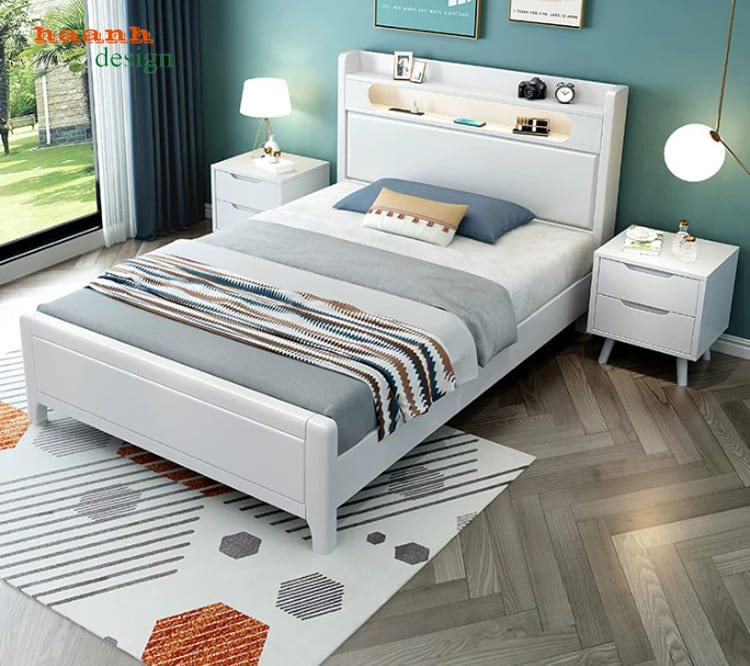 GND 017 phối cảnh màu trắng Phối cảnh phiên bản trắng của giường GND 017