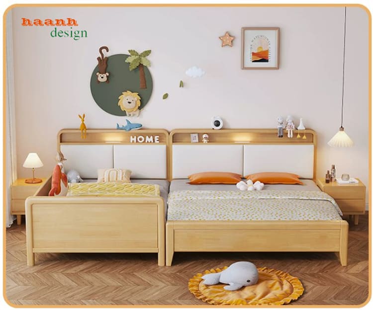 Giường GND 018 nhìn chính diện GND 018 nhìn chính diện với hai phương án kích thước