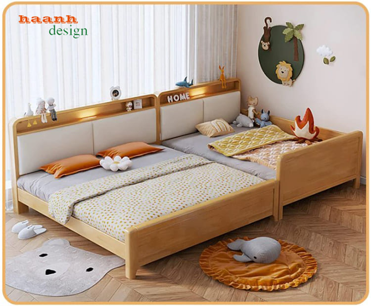Giường GND 018 góc nhìn chéo GND 018 nhìn chéo cho thấy đầu và đuôi giường
