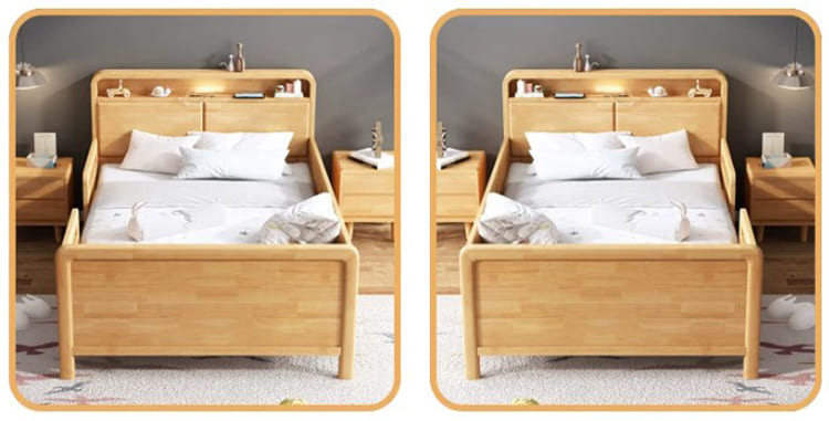 GND 018 góc chính diện GND 018 nhìn từ cuối giường với đầu giường có hốc trang trí