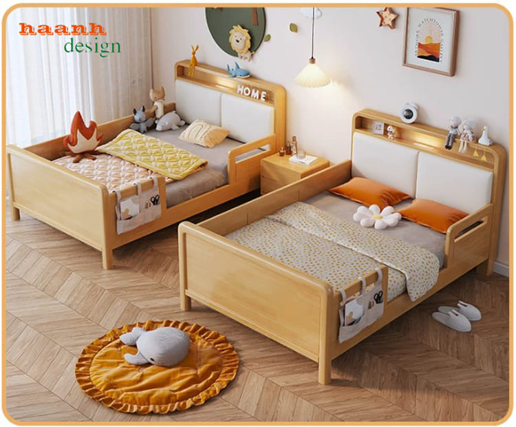GND 018 phương án thanh chắn Hai giường GND 018 có thanh chắn bên hông
