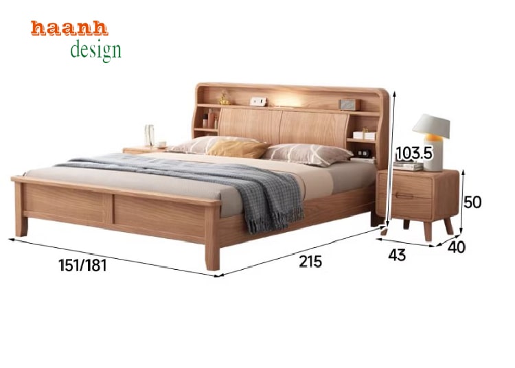 Giường bằng gỗ công nghiệp hiện đại