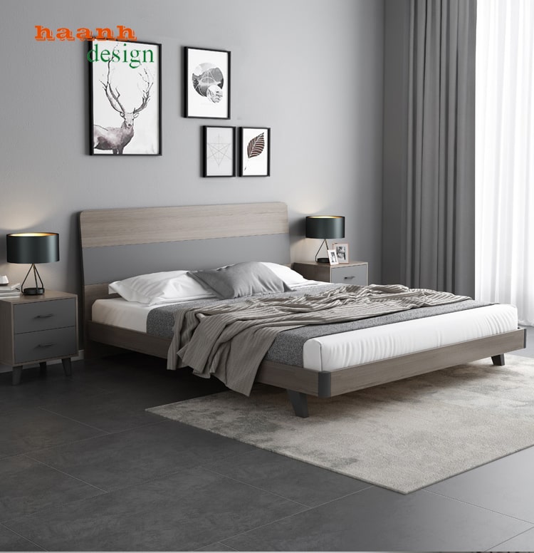 Giường ngủ gỗ công nghiệp hiện đại