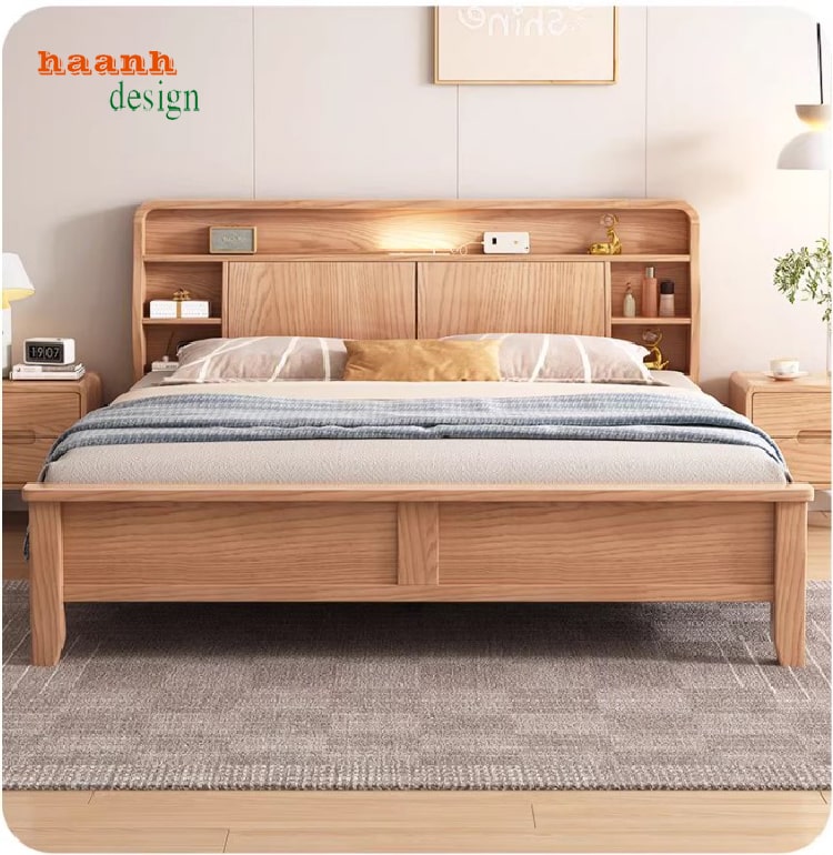 Mẫu giường gỗ công nghiệp đẹp