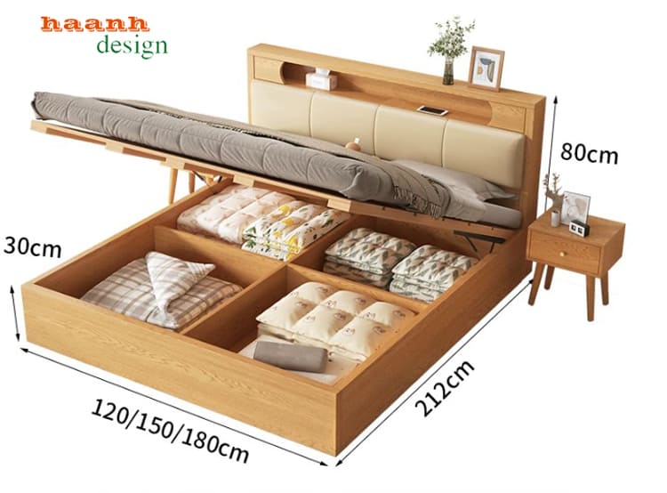 giường ngủ gỗ công nghiệp đẹp MDF chống ẩm cao cấp