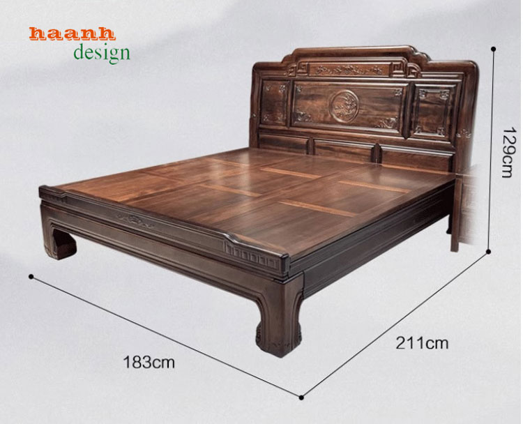 Giường ngủ giả cổ gỗ tự nhiên