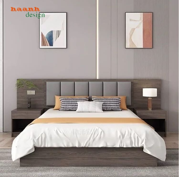 giường gỗ khách sạn melamine chống ẩm