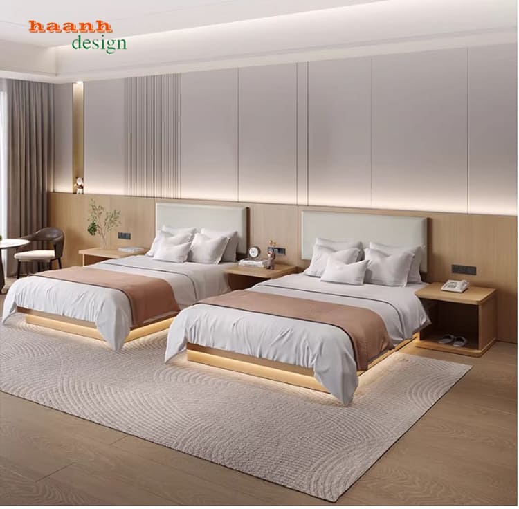 giường ngủ khách sạn cao cấp MDF chống ẩm