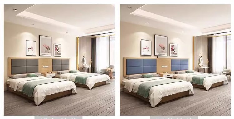 giường khách sạn gỗ