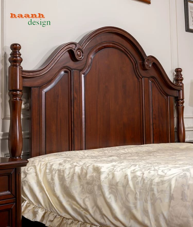 Giường gỗ hương đá sử dụng trong phòng ngủ khách sạn cao cấp
