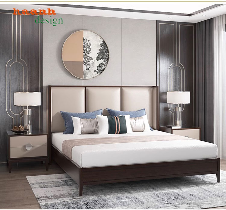 giường ngủ khách sạn gỗ tự nhiên