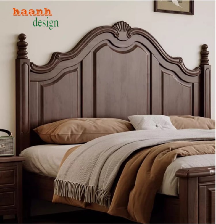 giường ngủ khách sạn gỗ