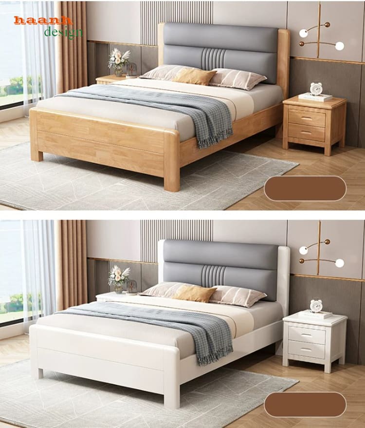 Các phương án màu gỗ sáng và màu trắng của giường GNK 012 Các phương án màu gỗ sáng và màu trắng của giường GNK 012