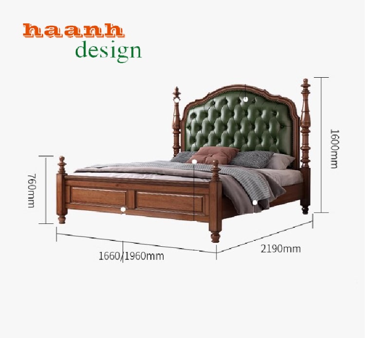 giường gỗ tân cổ điển