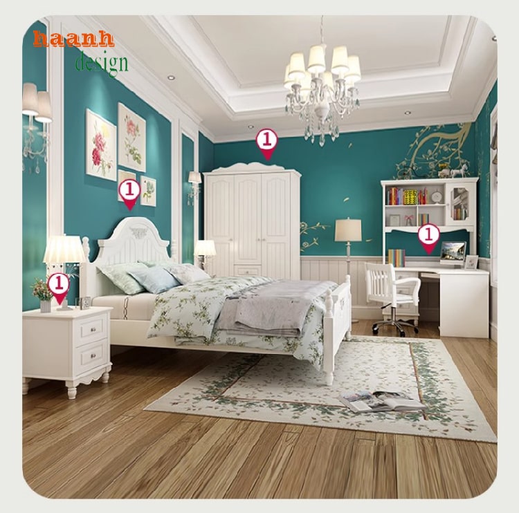 giường tân cổ điển gỗ gõ đỏ