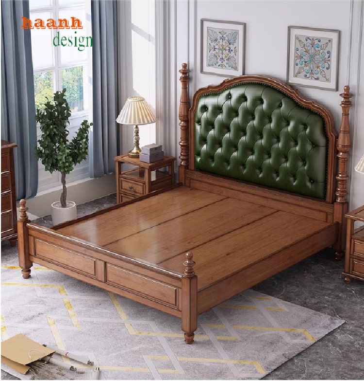 giường gỗ tân cổ điển