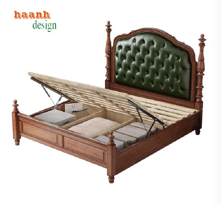giường gỗ tân cổ điển