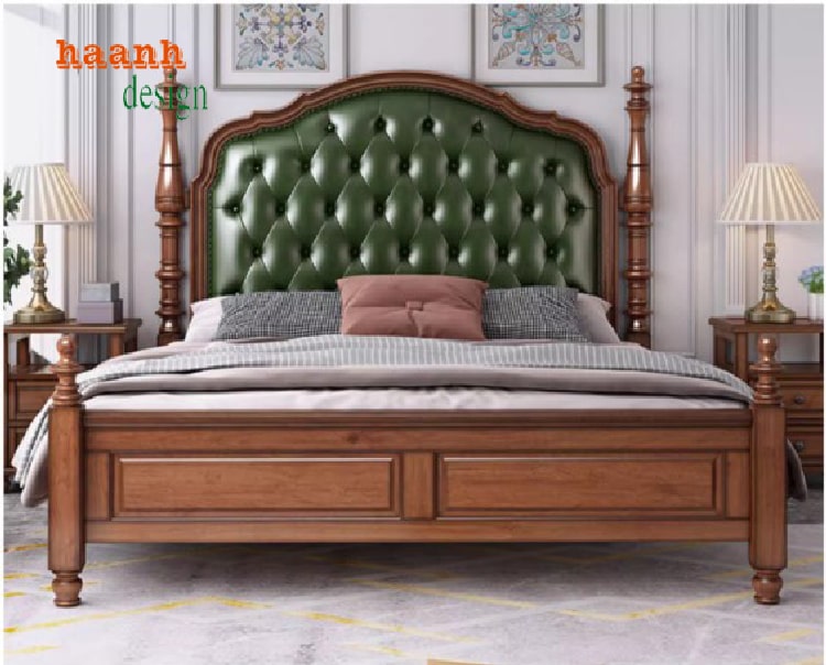 giường gỗ tân cổ điển
