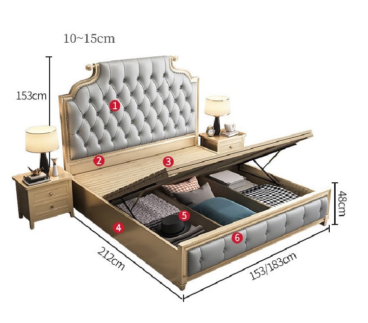 giường ngủ tân cổ điển gỗ tự nhiên
