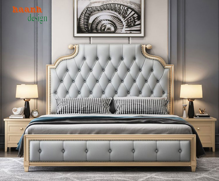 giường ngủ tân cổ điển gỗ tự nhiên