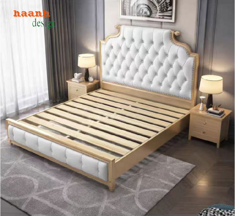 giường ngủ tân cổ điển gỗ tự nhiên